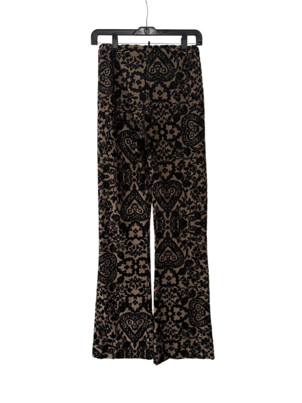 $202 Acne Studios Black Velour Embroidered Beige Mesh Side Leg Pants size XS - Picture 3 of 6